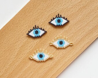 Juego de 4 amuletos de ojo malvado de Miyuki para bisutería con cuentas