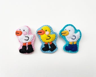 Duck with Boots Pins/Brooches