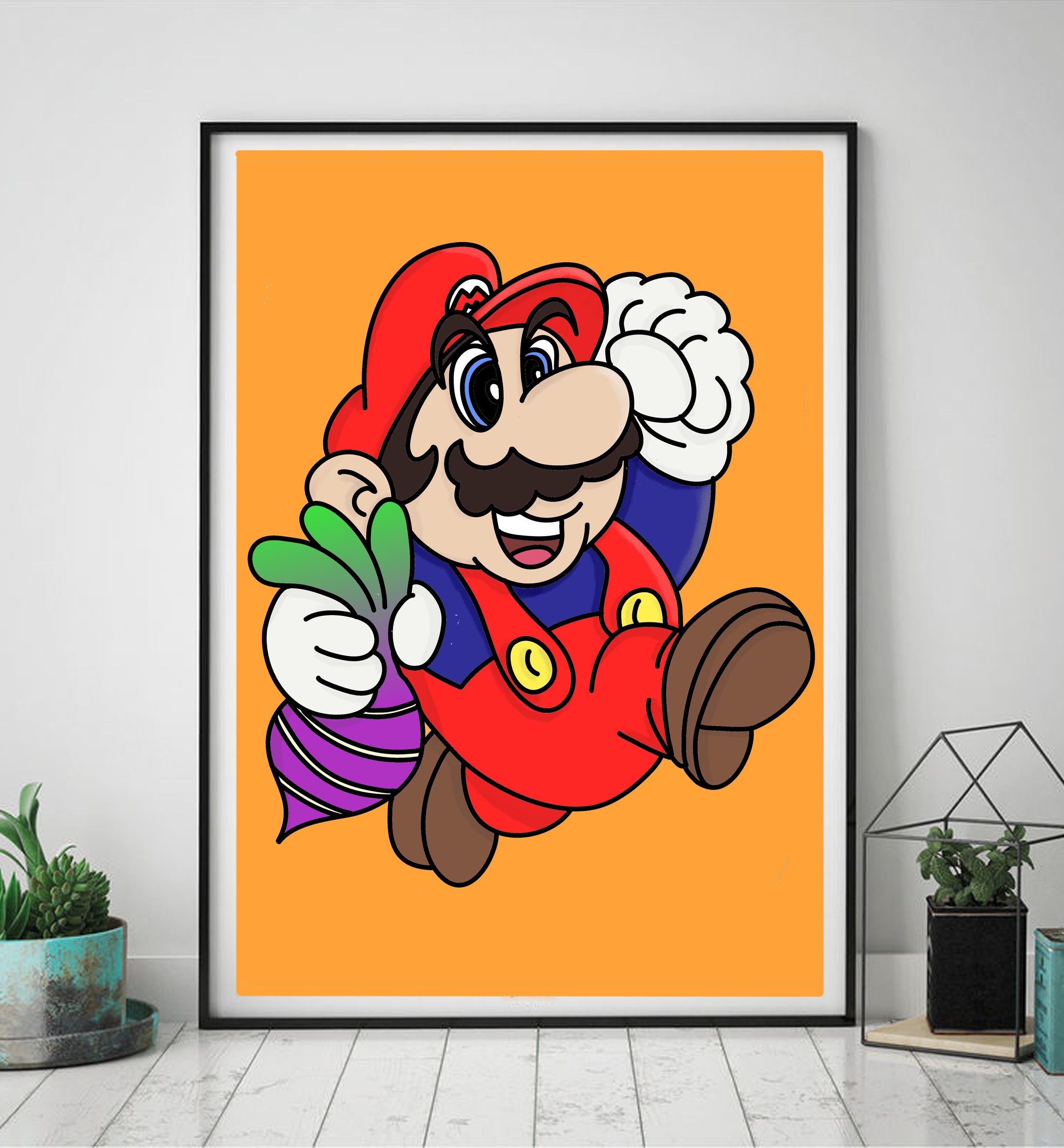 Super Mario 2 Print Wall Art 90s Nostalgia Nintendo Art Work Etsy