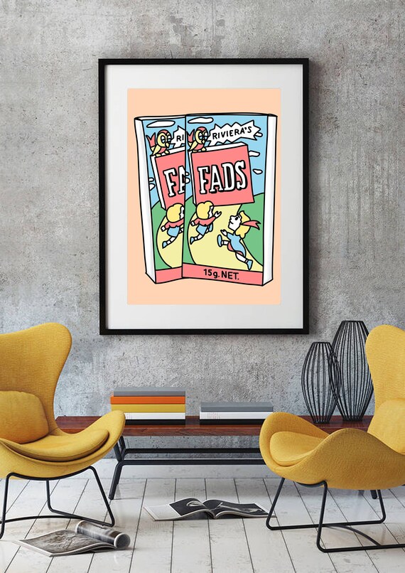 Fads Fags Print Wall Art Candy Cigarette 90s Nostalgia Print Etsy