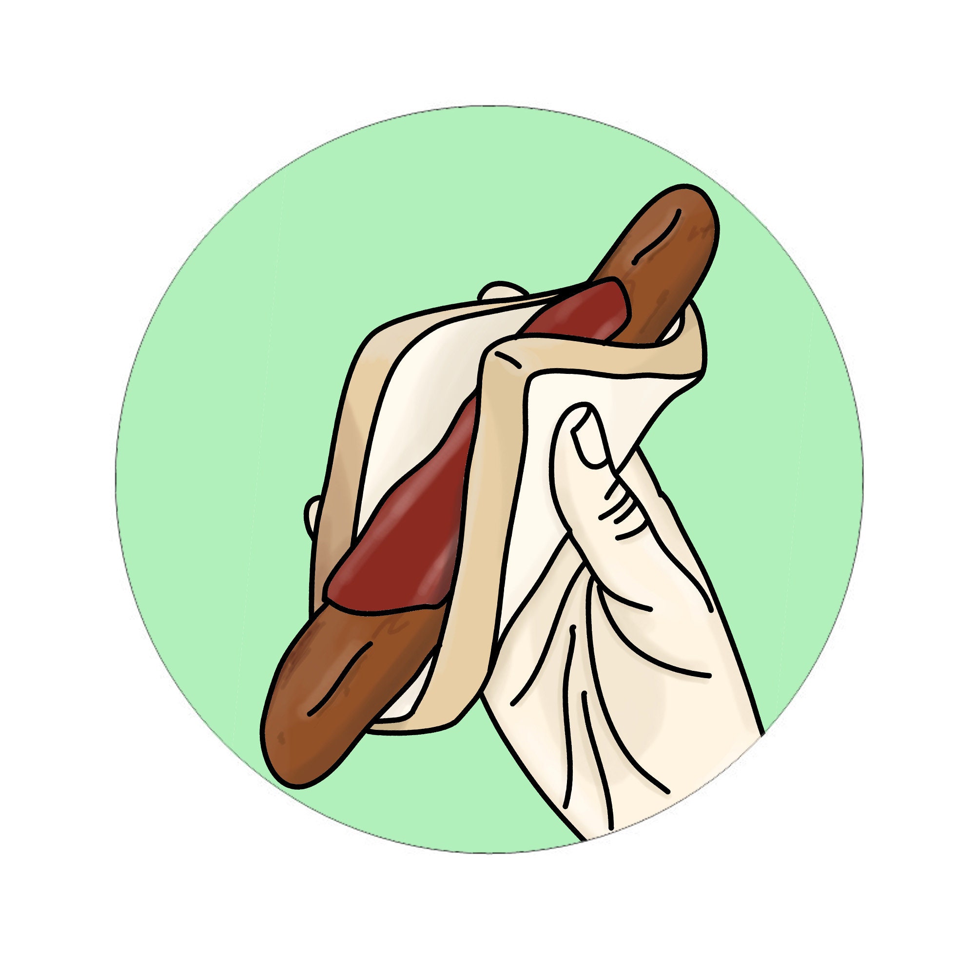 Snag Sticker Decal Sausage In Bread Graphic Round Aussie Etsy