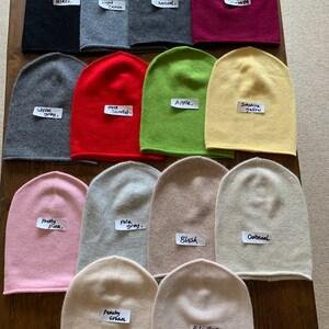 100% cashmere super soft and slouchy beanie hat! Lots of colours! Star beanie available too!