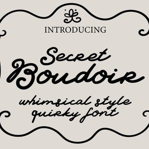 Secret Boudoir - Fonte manuscrita peculiar, divertida e caprichosa