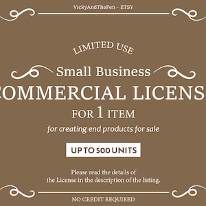 Small Business Commercial License for One Item for selling up to 500 units
