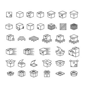 37 Package, Packaging and delivery icon set, bundle, svg, ai, eps