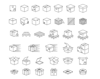 37 Package, Packaging and delivery icon set, bundle, svg, ai, eps