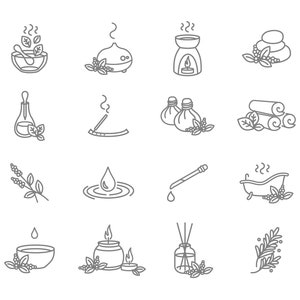 16 svg, png and eps Aromatherapy Icons Collection