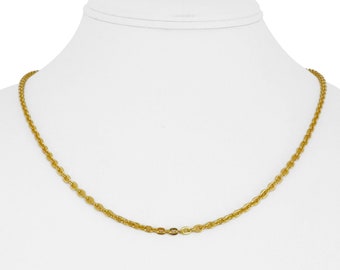 24k puur geel goud 12,3 g massief dun 2,5 mm kabelschakelketting 18"