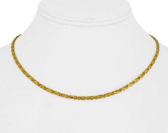 24k puur geel goud 8,7 g dames diamantgeslepen 2,5 mm fancy schakelketting 16"