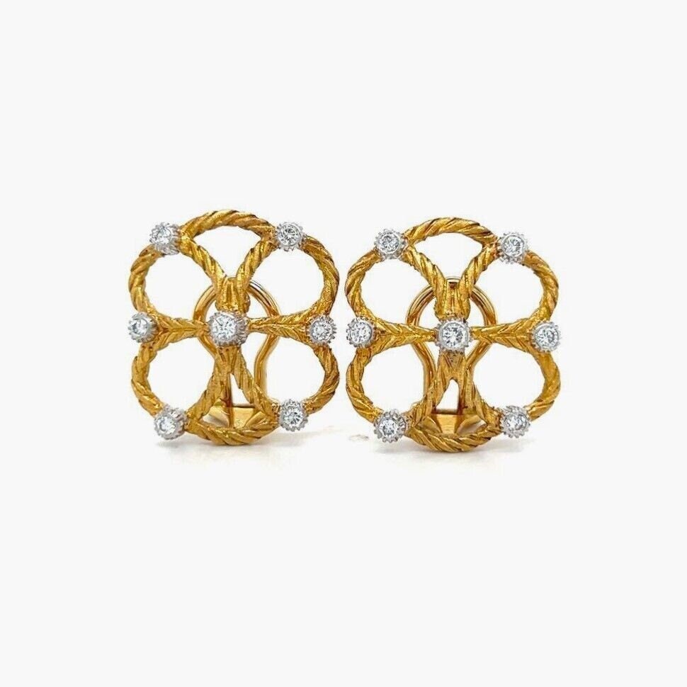 Quatrefoil Earring Backs in 18K Yellow Gold, 9mm