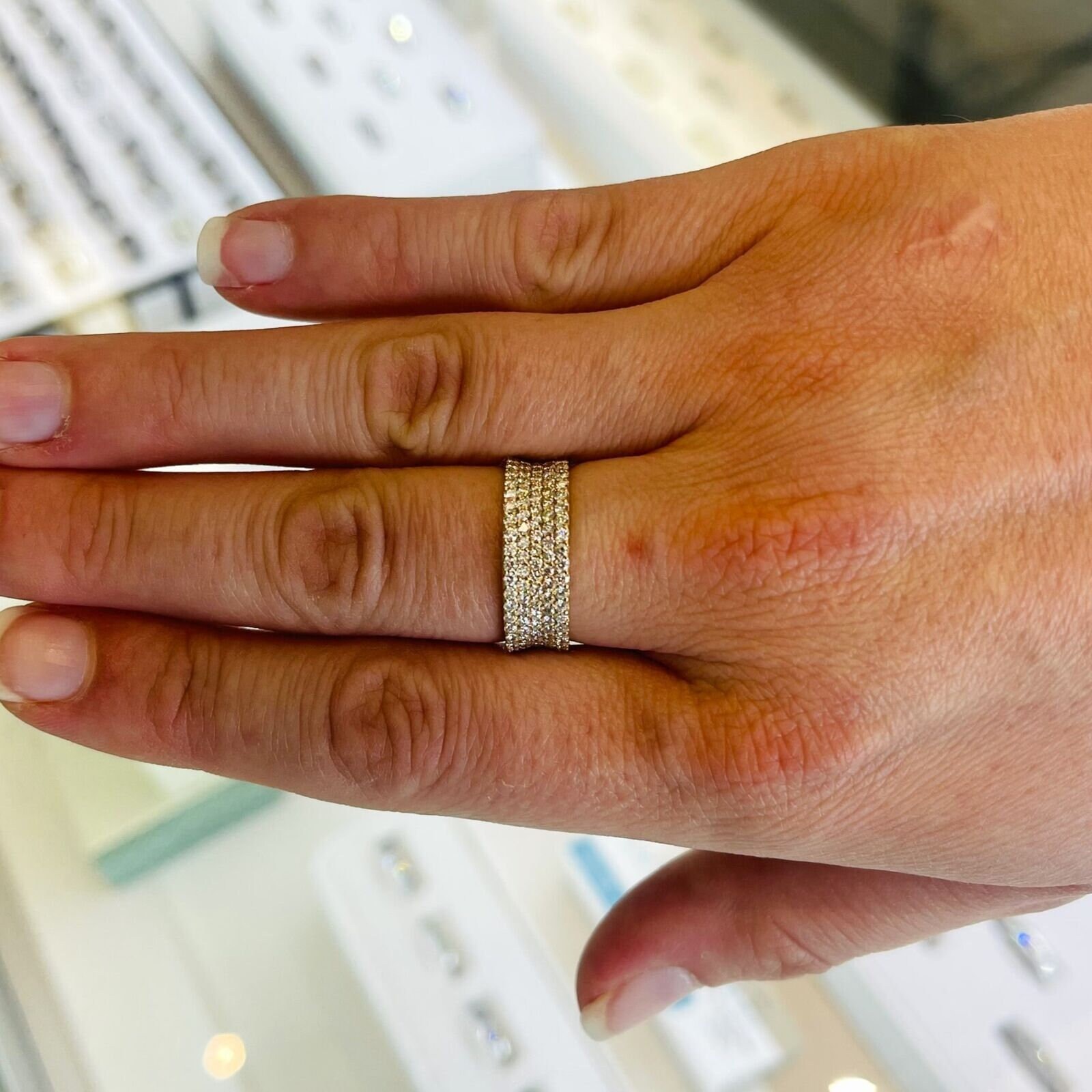 Dvani 14k Yellow Gold and 1.17cttw Diamond Half Eternity