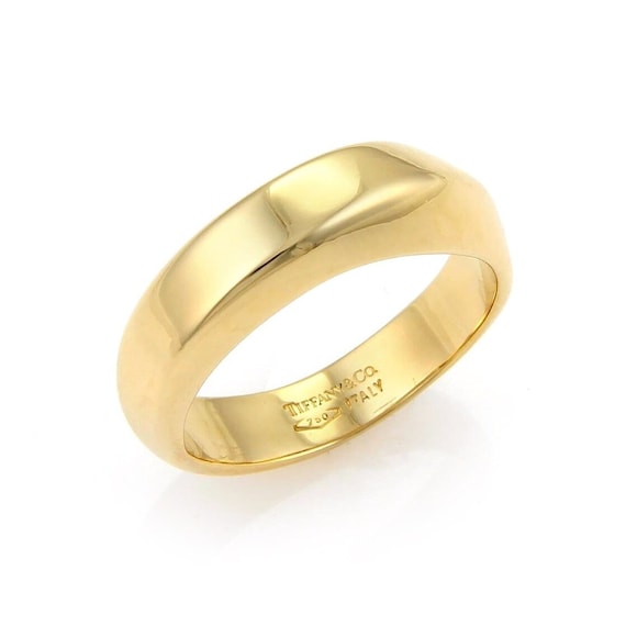 Tiffany Co. 18k Yellow Gold Square Twist Top Band Ring Italy Size 5.5 Etsy Canada