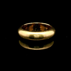 18k Yellow Gold 8g Solid Heavy Vintage 5mm Ladies Band Ring Italy Size 5