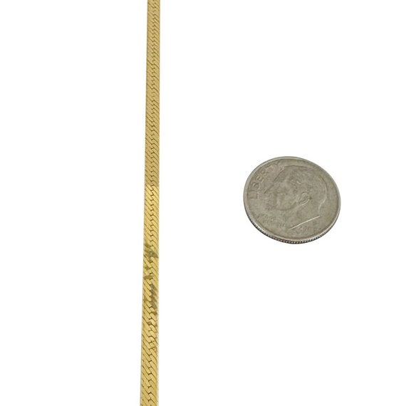 18k Yellow Gold 6.5g Solid Thin 3mm Herringbone L… - image 5