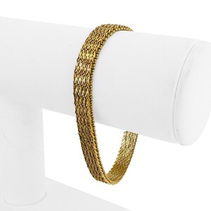 14k Yellow Gold 21.8g Solid Heavy 8.5mm Woven Mesh Link Bracelet 7.25"
