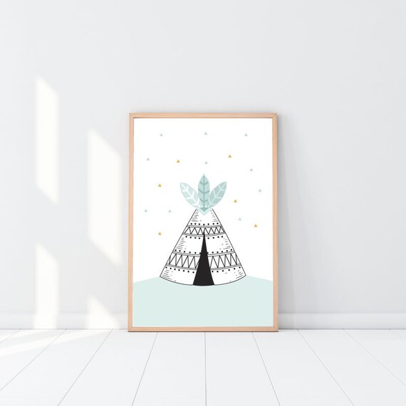 Indian Tipi Affiche Poster Decoration Room Child Baby Etsy