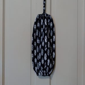Plastic Bag Holder/Dispenser, Black & White Grocery Bag Holder/Dispenser, Kitchen Bag Holder