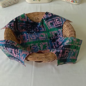Fabric Breadbasket Liner, Roll Warmer ~ Reversible, Bread Warming Cloth