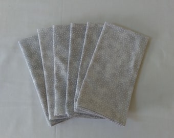 Cloth Napkins ~ Set of 6 ~15" x 15" Square Napkins, Cotton Napkins, Paperless Towels, Eco-Friendly Napkins
