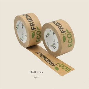 Recyclable Biodegradable High Strength Paper Tape, 3 Styles, Parcel Tape Wide 50 mm, Sellotape Standard Narrow 25mm, Recyclable Eco Friendly