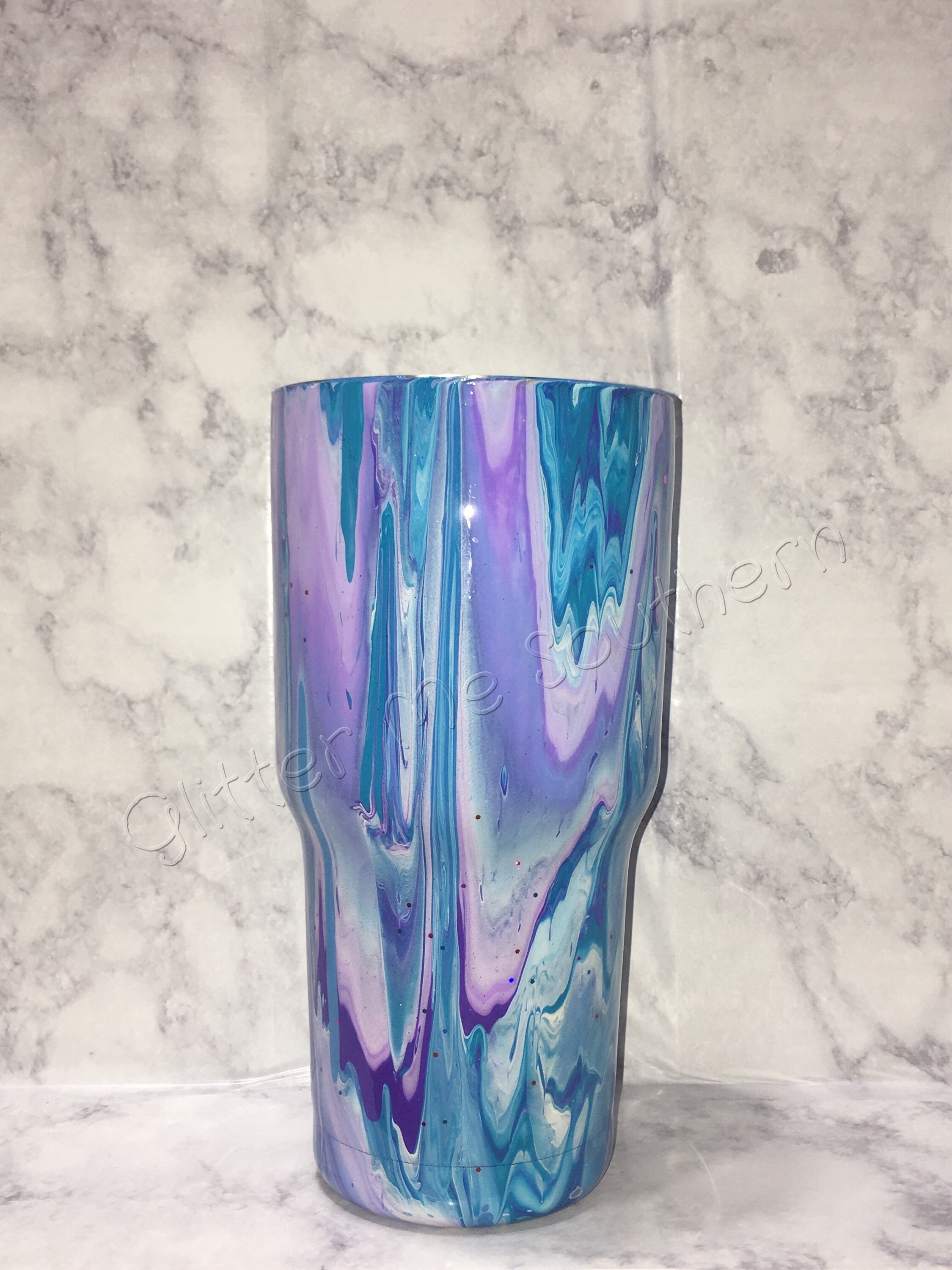 Tumbler acrylic paint dirty pour cup Etsy