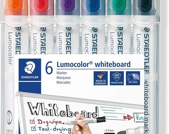 351 B WP6 Lumocolor Whiteboard Marker Chisel Tip Stand Box with 6 Colours