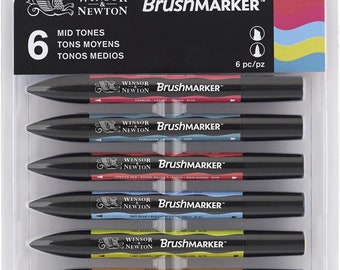 Winsor & Newton BrushMarker - Set of 6 - Rich Tones, 290034