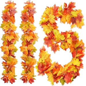 Craft Artificial Autumn Fall Maple Leaves Garland Hanging Plant Garden Wall Doorway Backdrop Fireplace Decoration Wedding Party Xmas Decor