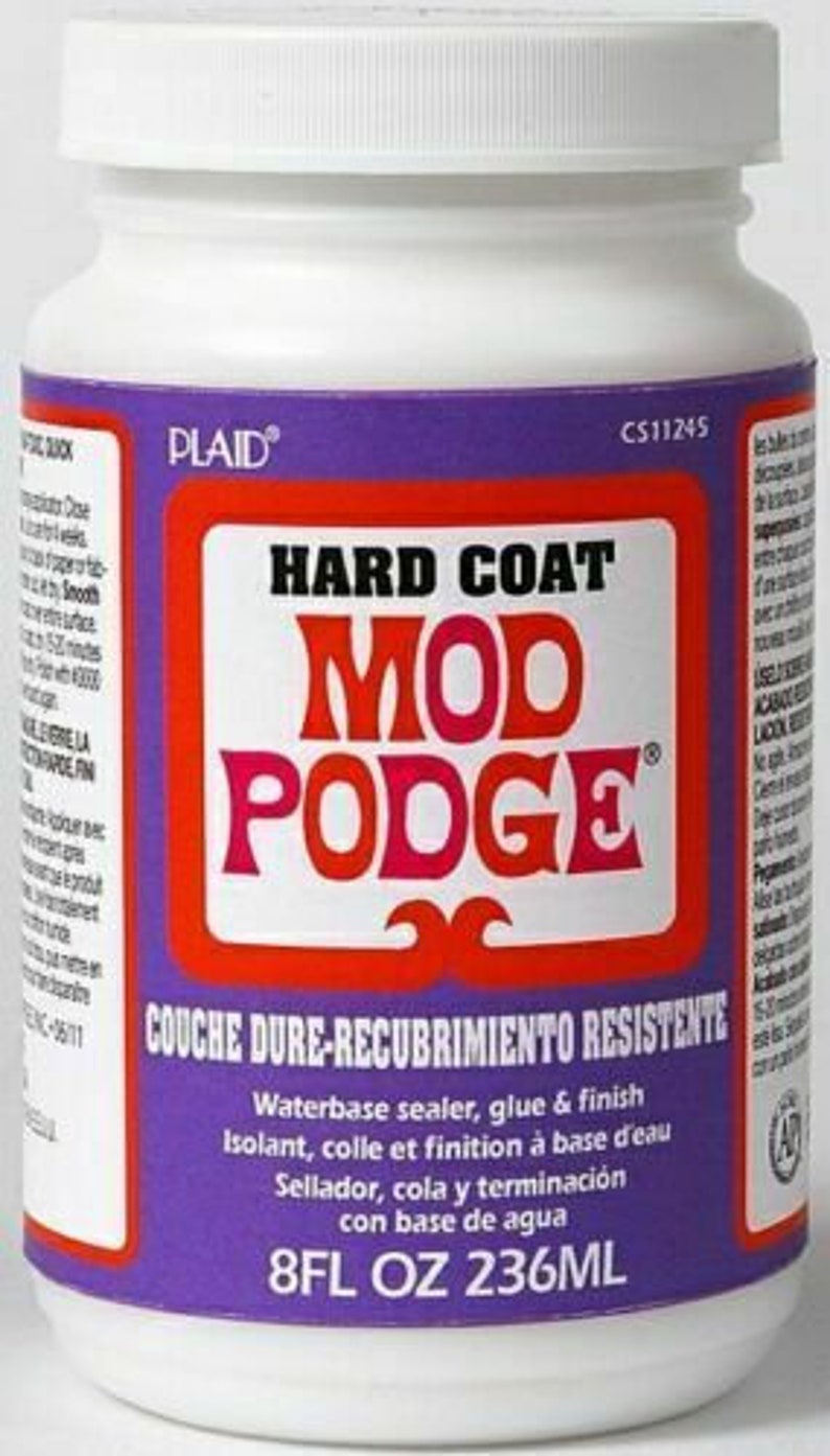 8oz hard coat mod podge water based clear sealer glue & Etsy