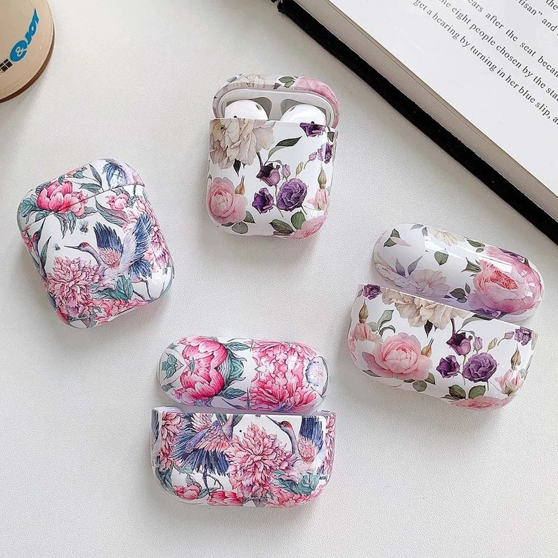 Flowers Earphone Case For AirPods 2 Pro Cases Cute Colorful Vintage Hard PC Smooth Protective Cover for AirPod 2 3 Air Pods Case