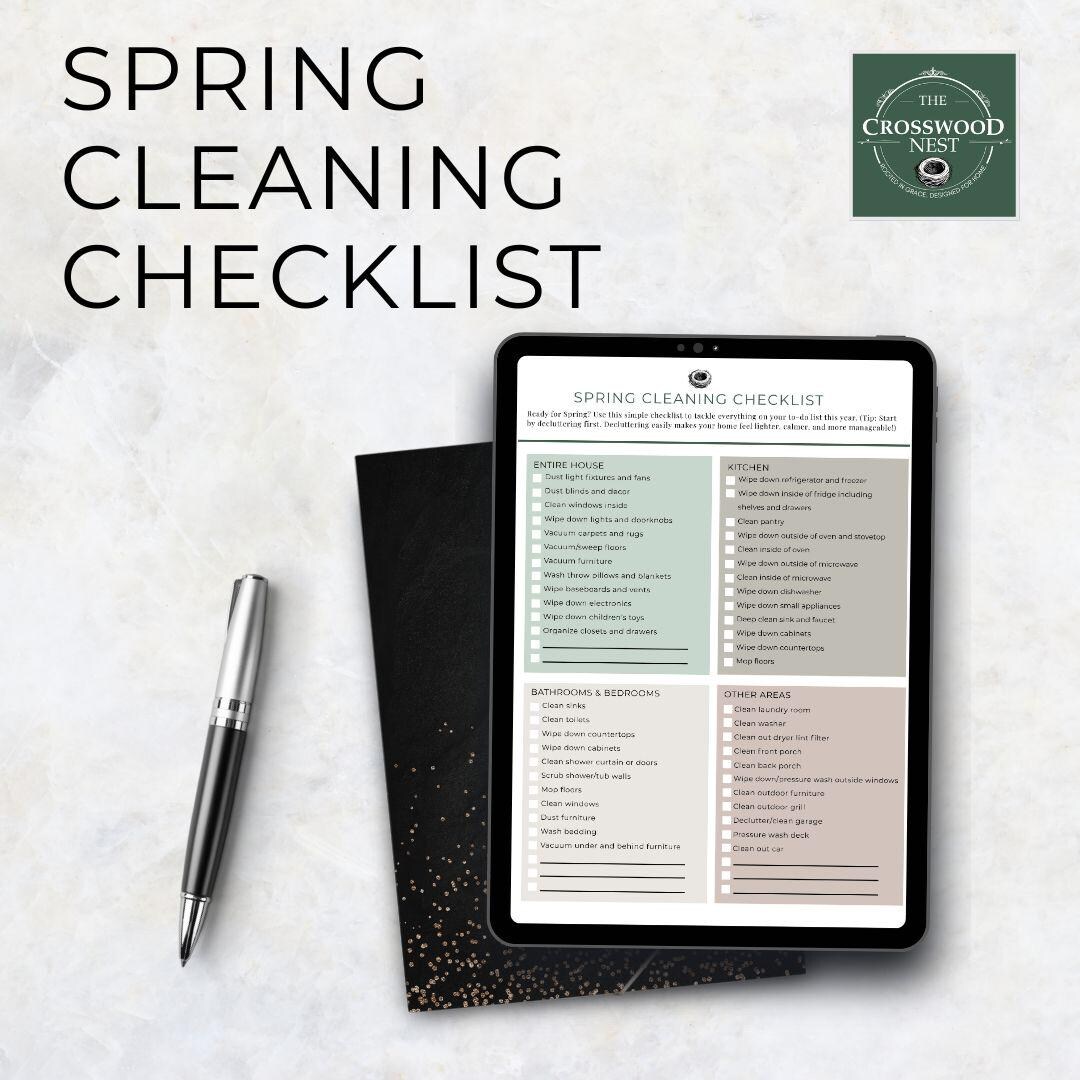 Spring Cleaning Checklist | Printable | Minimal Home Cleaning Planner ...