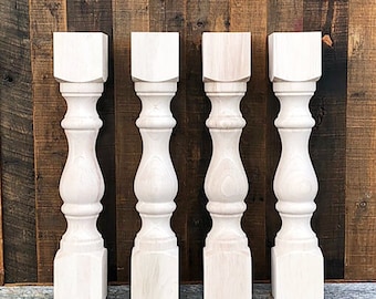 Monastery Farmhouse Chunky Maple Dining Legs - 5" x 29" - Set of 4 - Handmade In NC