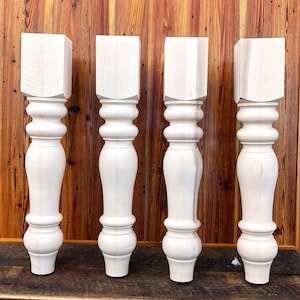 Maple Chunky Farmhouse Dining Table Legs - Set of 4 - 5" x 29" - Handmade in NC -