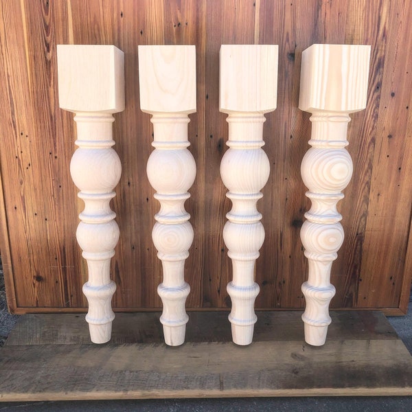 Modern Chunky Farmhouse Dining Legs - 5" x 29" - American Pine - Set of 4 - Handmade in NC