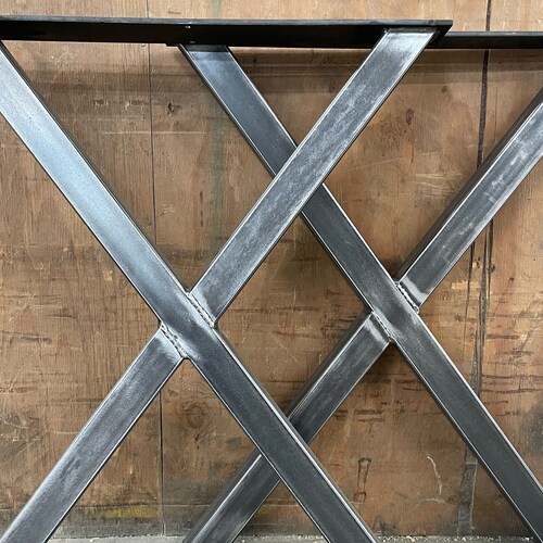 X Metal Table Legs Set of 2 Modern Industrial Legs Etsy