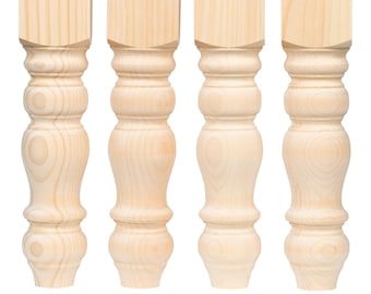 Pine Chunky Farmhouse Bench Legs - 3.5 x 16 - Set of 4 - Handmade in NC - Coffee Table Legs - American Pine
