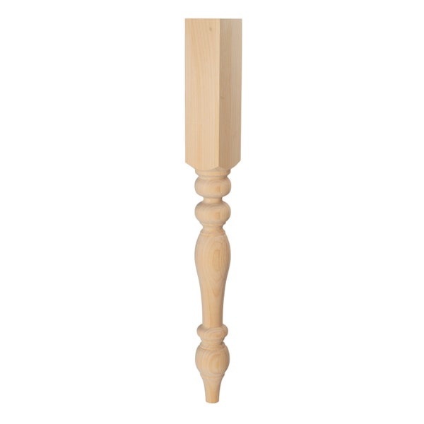 Slim Chunky Pine Island Leg - 3.5" x 34.5" - Single Leg - American Knotty Pine - Made in NC, USA - Wooden Kitchen Island Leg