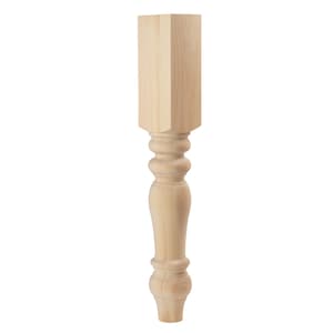 Pine Chunky Farmhouse Island Leg - 5&quot; x 34.5&quot; - Single Leg - Sustainably Harvested American Pine - Handmade in NC