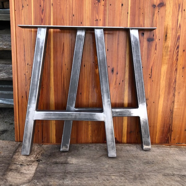 A-Frame Metal Legs - Counter/Island Height - Set of 2 - 34.5" Tall - Matte Black & Clear Powder Coat Options - Custom Sizes Available