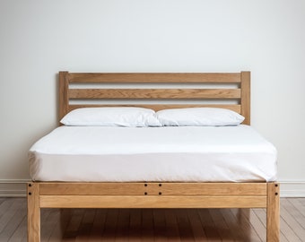 White Oak Hudson Platform Bed - Handcrafted in NC - Unfinished