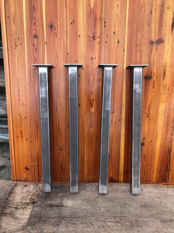Metal Post Table Legs Set of 4 Made in the USA From American Steel Matte Black Clear Powder Coat Options Custom Sizes Available Etsy