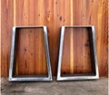 Trapezoid Metal Table Legs - Set of 2 - Modern Industrial Legs Made in the USA from American Steel - Matte Black & Clear Powder Coat Options