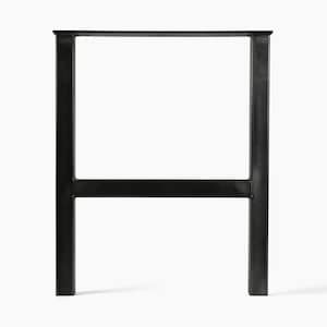 Metal H-Block Table Legs - Set of 2 - Modern Industrial Legs Made in the USA - American Steel - Black Matte & Clear Powder Coat Options