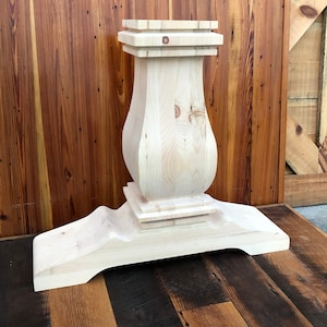 Knotty Pine Pedestal Base - Set of 2 - 9&quot; x 9&quot; Post - Massive Table Base - Made in North Carolina