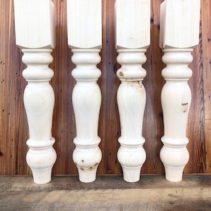 Chunky Pine Farmhouse Legs - 5 x 29 - Dining Table Legs - Set of 4 - Stain Grade - Handmade in NC!