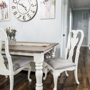 Beautiful table featuring Carolina Leg Co's Chunky Pine Farmhouse Legs - 5 x 29 - Dining Table Legs - Set of 4 - Stain Grade - Handmade in NC!