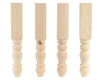 Pine Chunky Farmhouse End Table Legs - 3.5" x 23" - Sustainably Harvested American Pine - Handmade in NC
