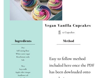 Bakery Style Vegan Vanilla Cupcake Recipe | PDF Download | Bake At Home