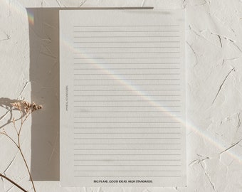 B6 Blank Lined Insert | Undated | Planner  | Printable | Minimal | Functional | Minimalist Planning | Lifestyle Planning | Wellness Planner