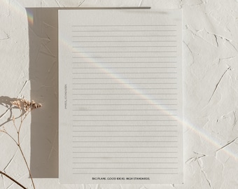 A5 Blank Lined Insert | Planner  | Printable | Minimal | Functional | Minimalist Planning | Lifestyle Planning | Wellness Planner